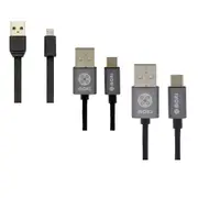 Moki Braided Micro-USB SynCharge Cable (Black) - 10cm