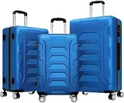 [ALFORDSON] 3PCs Hardside Luggage Set 20" 24" and 28" Blue Color Dina Series, Hardshell Suitcases Setting with TSA Lock & Wheel Spinners, Carry-on & Checked Baggages 3-Piece Pack