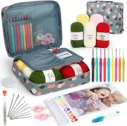 Crochet Kit for Beginners, Yarn, Book, Hooks & Bag, Starter Set for Ages 8-12