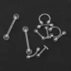 Prettyia 10pcs Clear Acrylic Flexible Tongue Retainer Bar Piercing Jewellery