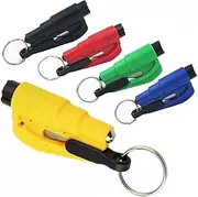 5 Pcs Car Escape Rescue Tool Keychain Glass Breaker Seatbelt Cutter Mini Hammer Emergency Rescue Tool Glass Breaker Car Safety Tool Window Broken Tool Seat Belt Cutter