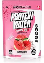 Muscle Nation - Watermelon Protein Water, with a protein blend of Collagen and Whey Protein Isolate, plus Electrolytes, a Refreshing Way to Support Muscle Recovery and Hydration 25 Serves (750g)
