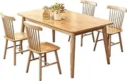 SHANGDAOYU Dining Table Set for 4,Solid Wood Furniture 5-Piece Kitchen Table, Space-Saving Dining Room Set,for Home, Dining Room, Small Space(140 * 80cm/55 * 31in)