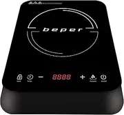 BEPER BF.700 Induction Hob Scratch-Resistant Crystal Induction Hob 1 Plate with 10 Power Levels, 10 Temperatures and Programmable Timer, 2000 W
