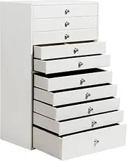 GUKA Large Jewelry Box, Jewelry Case with 10 Drawers for Big and Small Jewelry, Jewelry Storage Organizer for Watch Earrings Necklace Rings Bracelets, Birthday Wedding Gifts, White