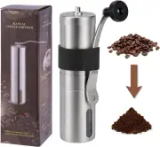 Manual Coffee Bean Grinder, Stainless Steel Burr Hand Coffee Grinder, Hand Coffe