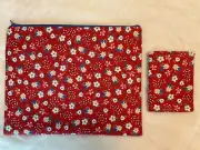 Red, White, Blue Floral Cross Stitch Project Bag And Thread Bed (06)