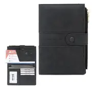 RFID Passport and Card Holder Travel Wallet with Zipper for Women Men