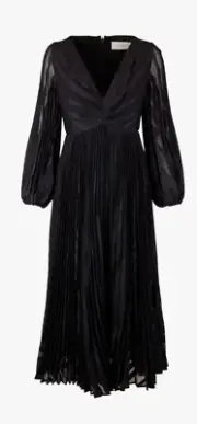 Zimmermann Dress Burnout Sunray Midi/Maxi Black Size 0 Au 8 Glamour RRP 650 BNWT