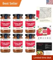 Versatile Organic Thai Red Curry Paste - 6 Jars, Vegan & Gluten-Free, Hot Heat