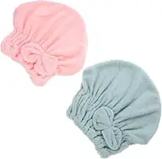 IWOWHERO Comfortable Hair Drying Cap for Women Absorbent Hair Towel Hats Fleece Material No Friction Healthy Hair Care
