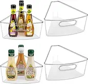 [JEISSLIA] Lazy Susan Organizer Bins for 32" Diameter Corner Lazy Susan, Plastic Cabinet Storage Bin, 4 Pack