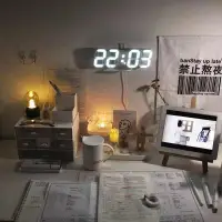 在飛比找蝦皮購物優惠-【計時器】【特惠】韓國ins創意桌面檯鐘夜光led數字鐘簡約