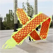 Dragon Dance Silk Silk-Like Flowy Shaking & Flinging Chinese Dragon Dance Streamer for Adult/Teen/Kids Outdoor Fitness Gymnastics Dance Ribbon (Color : Yellow, Size : 8m/26ft)