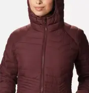 Columbia Powder Lite Mid Hooded Jacket City Whine Color Omni-Heat NWT $200 Run S