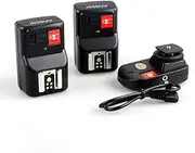 AXYLUS PT-04GY 4 Channels Wireless Remote Speedlite Flash Trigger Universal 1 Transmitter & 2 Receivers for Nikon Pentax Olympus