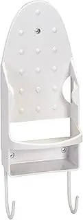 Woolite Wall Mount Iron and Ironing Board Organizer | Dimensions : 6.89" L x 0.98" W x 5.12" H | Heat Resistant | Fits Most Irons | Easy Assembly | White