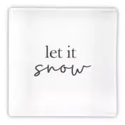 Large Lucite Block Face to Face Small Paperweights, Let it Snow - Pack of 4