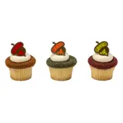 CLEARANCE Fall Cake Toppers Acorn Cupcake Rings One Dozen