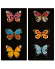 Ready2HangArt Butterfly Trio I/II 2pc Wrapped Canvas Wall Art by Norman Wyatt