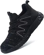 [MNSSRN-MM] Flying Woven Wear-Resistant Steel Toe Shoes, Summer Comfortable Low-Top Anti-Smashing and Puncture-Proof Safety Shoes, Non-Slip Sports Shoes,Black,41