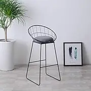 Simple High Stool Creative Casual Nordic Ring Cafe Bar Sweet Stool Table Desk Home Chair, Size High: 45cm/1.47ft for Women Men Teen Boys and Girls Older (Color : Matt Black)