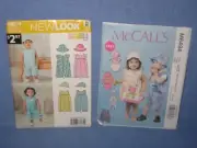 Boys Girls Rompers Jumpsuit McCalls 6494 New Look 6274 Size NB up to 24 #s Hat