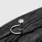 14 Karat White Gold Prong Set Gem Sparkle Nose Screw Ring