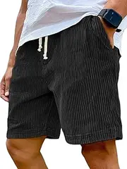 [Generic] Pacificozy Men's Shorts, Mens Corduroy Shorts, Summer Loose Fit Beach with Pockets, Drawstring Waist Loose Fit