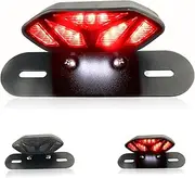 LIUJJYH Universal Smoked Motorcycle LED Tail Lights Red Brake Taillights 12V License Plate Light Compatible with Harley Yamaha Honda Suzuki Kawasaki