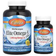 Carlson, Wild Norwegian, Elite Omega-3 Gems®, Natural Lemon, 120 Soft Gels