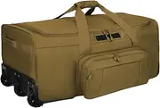 [Goloni] 120L 3-Wheel Rolling Duffle Bag - Heavy Duty Military Deployment Bag, Durable Wheeled Duffle Luggage for Travel, Camping & Outdoor Adventures, Yellow