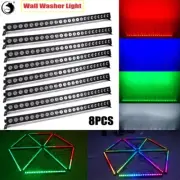 8X RGB 120W 24LED Wall Wash Light Bar Stage Lighting DMX Party Disco KTV Remote