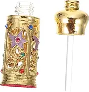 minkissy Chic Middle Eastern Alloy Glass Perfume Storage Bottle Decorative Empty Dispensing Bottle for Essential Oils Perfumes Sturdy Durable Design present for Women