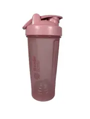 Blender Bottle Pink Shaker Cup Stainless Steel Wire Whisk, 24 oz Shaker Bottle