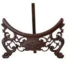 Rosewood Holder Porcelain Plate Bronze Mirror Display Stand Wooden Rack Decor