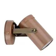 CLA Lighting Exterior Adjustable Head Aged Copper Wall Pillar Spot Light IP54