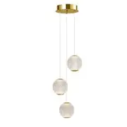 Vencha Langdon 3LT 3000K LED Glass Cluster Pendant Light - Gold