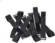 MEIERLE & Söhne Velcro Strap Set - 10 Pack, Black, Nylon, Hook and Loop, 40 cm x 2 cm
