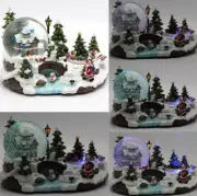Christmas Musical Santa House Train Rotating Snow Globe Water Crystal Xmas Ball