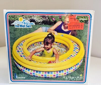 Vintage 1999 Intex The Wet Set Style#56468 NIB Kiddie Pool With Toys Inflatable