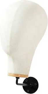 koolsoo Manikin Head Canvas Mannequin Wall Mounted Hair Hats and Hairpieces Wig Head Display Shopping Mall Barbershop Shop Props , 15cm Hook