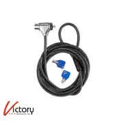 NEW CODi 0W7077 Key Cable Lock | w/ 2 Keys & Velco Cable Tie | Dark Gray