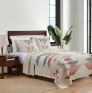 Pendleton Twin Coverlet Quilt Sham Set 2pc. Palm Canyon Tan Aztec Geometric NEW