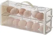 Egg Holder for Fridge - Egg Storage Trays,Pull-out Egg Holder Organizer, Fridge Egg Drawer Organizer, Egg Holder Storage Drawer with Telescopic Handle