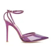 [Gianvito Rossi] Gianvito Rossi-Freesia Suede And Plexiglass Sandals-Donna 36 IT