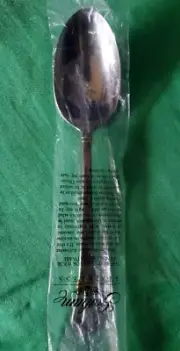 CHANCELLOR GOLD ACCENT 8 3/4" TABLE SERVING SPOON Gorham Stainless - nib