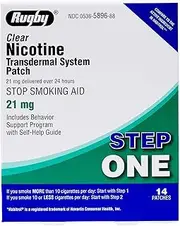 Rugby Clear Nicotine Transdermal System Patch, 21 mg, 14 Count