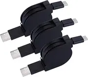 Retractable USB C Cable, 3Pack 3.3FT USB Type C Charging Cable Fast Charger Compatible Samsung Galaxy A10e A20 A50 A70 A80 A90, S10e S10 S9 S8 Plus Note 10/9/8, LG Stylo 4/5 G7/G8 ThinQ Q7 V50/V35/V30