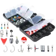 263pcs Fishing Accessories Kit Lures Jig Hooks Sinker Weights Fish Tackle Box U